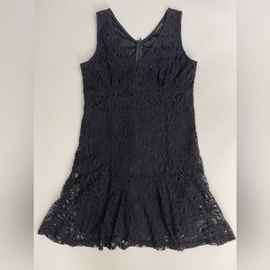 JellaCouture Black lace sleeveless lace mini dress